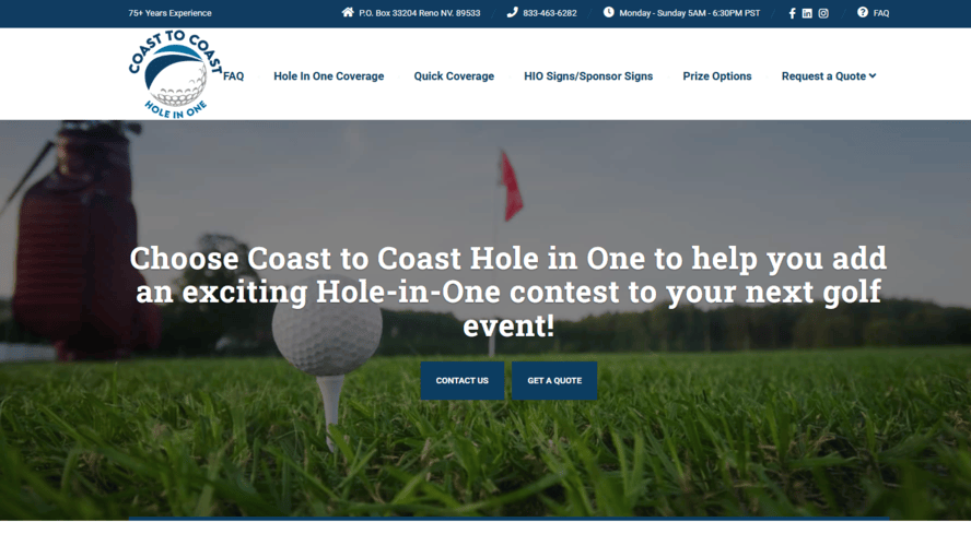 Hole in one insurance SEO